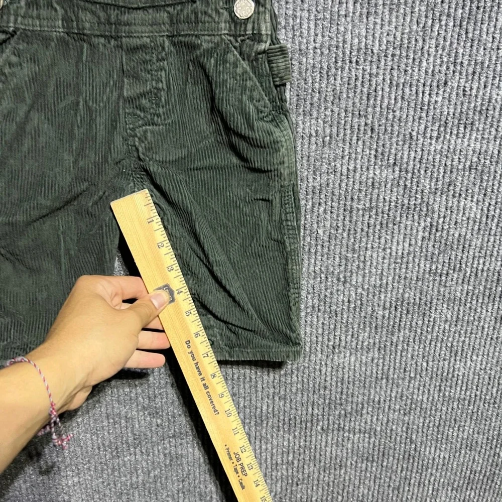 Vintage OshKosh B'gosh Overalls Kids 12M Green Corduroy Bib Dungarees Vestback